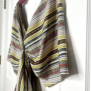 Bucket list Kimono Style Striped Top, Size L